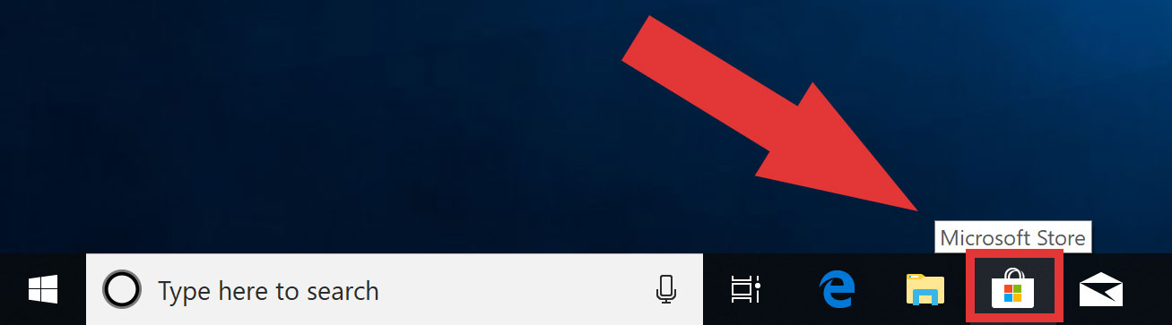 Launch Microsoft Store from the taskbar in Windows 10